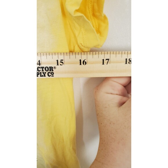 VINTAGE Y2K APPROPRIATE BEHAVIOR M Butter Yellow Winged Heart Graphic Tee Shirt - Picture 4 of 6